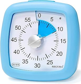 Minuterie visuelle secura de 60 minutes, minuterie d'étude silencieuse pour enfants et adultes