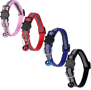 Collier pour chat en nylon à rayures réfléchissantes dayong avec cloche, sûr