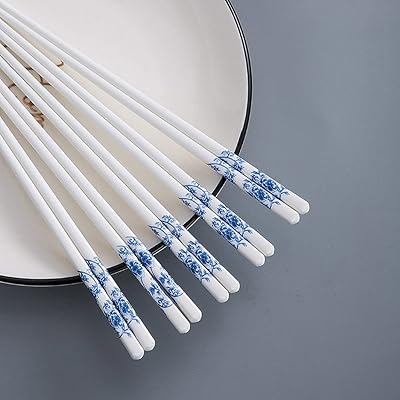 5 paires de baguettes en céramique elecdon - passent au lave-vaisselle et réutilisables