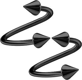 2 pièces g23 anodisé titane 16k bijoux de perçage hélicoïdaux pour tragus oreille