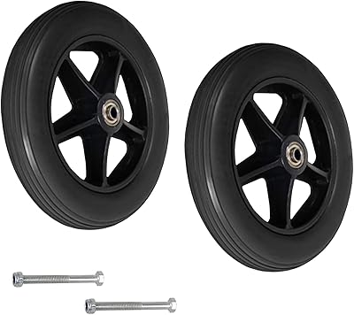 Ensemble de roulettes pour fauteuil roulant 2 pièces - roue avant à pneus