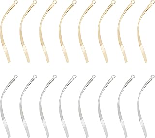 Unicraftale 32 pièces 2 couleurs pendentifs torsadés en métal barre rectangulaire breloque barre