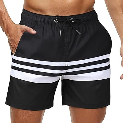 Short de bain de plage à séchage rapide pour hommes avec doublure