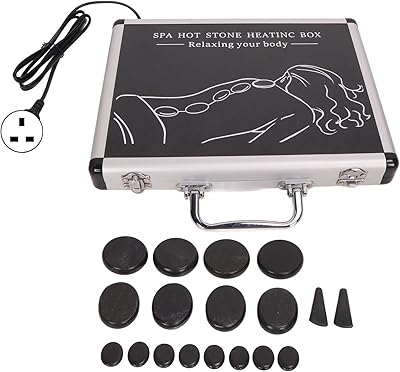 Ensemble de massage portable aux pierres chaudes avec 18 pierres de massage