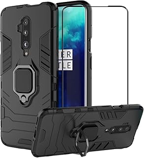 Coque oneplus 7t pro + protecteur d'écran en verre trempé, coque hybride résistante