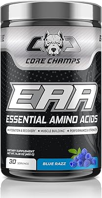 Acides aminés essentiels (eaa) core champs pour l'hydratation, la récupération, le développement musculaire, la performance et la force - 405 grammes (30 portions) (blue raz). Diaytar Sénégal : Innovation, diversité et accessibilité
