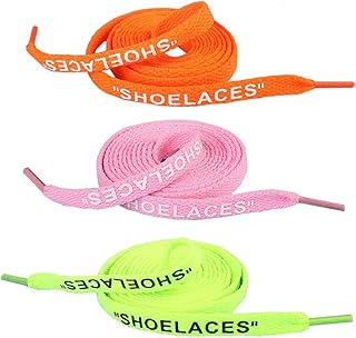 3 paires de lacets plats avec texte imprimé sport interchangeables 12 m orange
