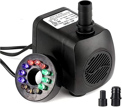 Mini pompe à eau submersible 15w avec filtre de pompage 12 lumières led pour aquarium, roche, étang, jardin, piscine. Votre satisfaction, notre priorité chez Diaytar