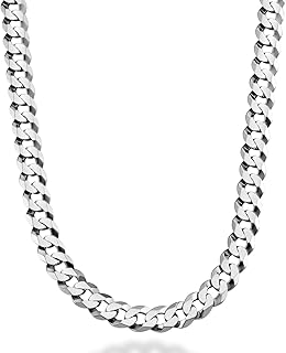 Collier miabella en argent sterling 925 massif italien, chaîne gourmette cubaine taille diamant