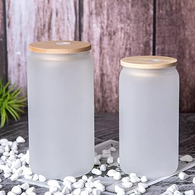 The white shop récipients en verre vides par sublimation de 12 oz