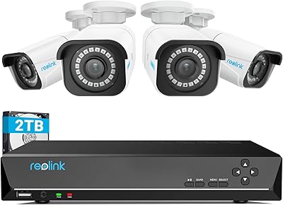 Rio link 4pcs h.265 4k poe système de caméra de sécurité filaire