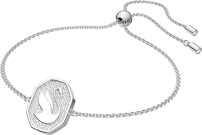 Bracelet en forme de cygne parsemé de cristaux pavés rhodiés de la collection