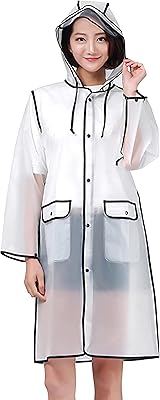 Poncho de pluie imperméable pour adultes et femmes, imperméable transparent à manches longues