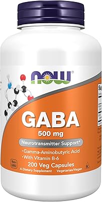 Now suppléments, gaba (acide gamma-aminobutyrique) 500 mg + b6, 200 gélules, capsules végétariennes. Diaytar : Où chaque achat est une victoire pour votre budget