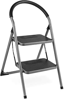 Échelle à deux marches portable pieds antidérapants pliable conception de rangement