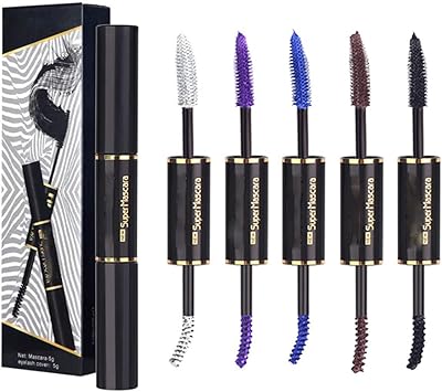 Ensemble de mascara 5 couleurs, mascara coloré imperméable, mascara épais longue durée, 0,2