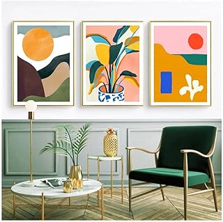 Plamc moderne multicolore abstrait géométrique mur art toile peinture photo soleil affiches
