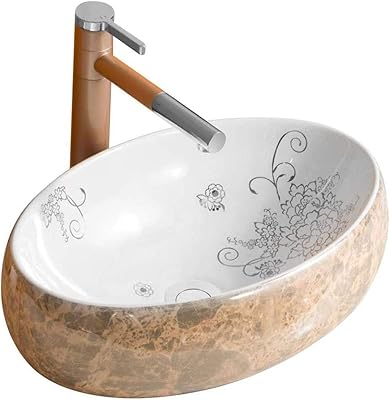Lavabo de salle de bain de forme ovale, lavabo de salle de bain