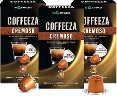 Capsules en aluminium covisa cremoso, capsules compatibles nespresso densité 8/10 (paquet de 30)