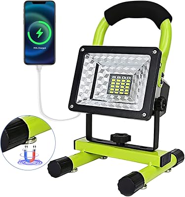 Lampe de poche led portable étanche extérieure lanfu 30w ip65 avec port usb