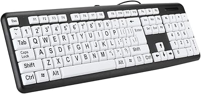 Clavier d'ordinateur à grandes lettres, 104 touches, clavier usb pleine taille avec grandes