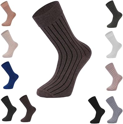 Chaussettes formelles multicolores pour hommes 10 paires, chaussettes décontractées d'affaires respirantes et confortables