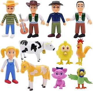 Figurines de ferme nesloonp 12 pièces décorations de gâteau de ferme heureuse mini