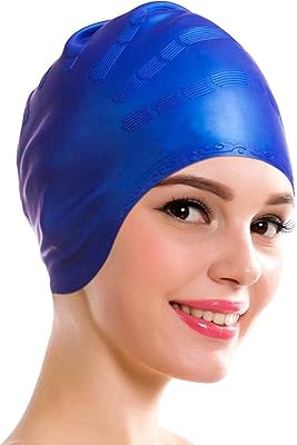 Bonnet de bain en silicone pour cheveux courts et longs, bonnet de bain