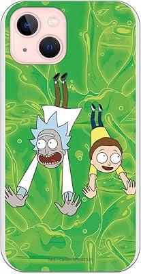 Coque de protection personnalisée pour iphone 13 - rick et morty fond acide