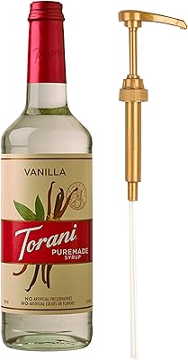 Sirop et pompe de vanille torani pure made (750 ml)
