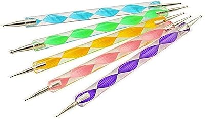 5 pièces ensemble d'outils de stylo marqueur d'art d'ongle bidirectionnel pour nail art