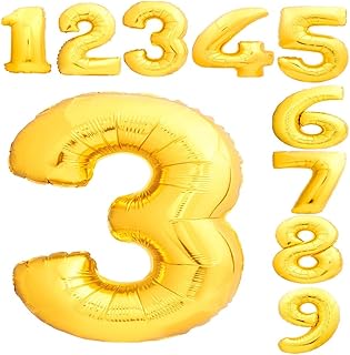 Ballons numérotés en feuille d'or grande taille 40 pouces, ballon numéroté en mylar à l'hélium pour fête d'anniversaire et fête de remise des diplômes avec chiffres 0-9 (or, numéro 3). Commandez en toute confiance sur Diaytar, votre marketplace de confiance