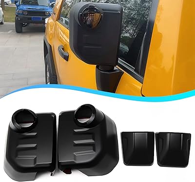 Une paire de housses de rétroviseurs de voiture noires pour toyota fj cruiser