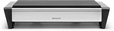 Réchauffeur de nourriture brabantia 477102, 2 brûleurs - acier mat avec grille noire