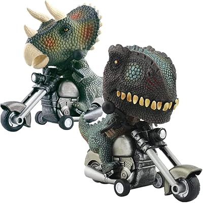 Jouet de voiture dinosaure 2 pièces t-rex et triceratops monster dino jouet