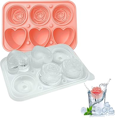 Siusi grand moule à glaçons en silicone, rose, coeur, bonbons, moule à glaçons