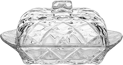 Beurrier en verre bepaxon avec couvercle transparent pour servir le beurre, taille 16,8
