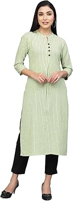Kurta indienne en crêpe de coton vert clair pour femme de royal link
