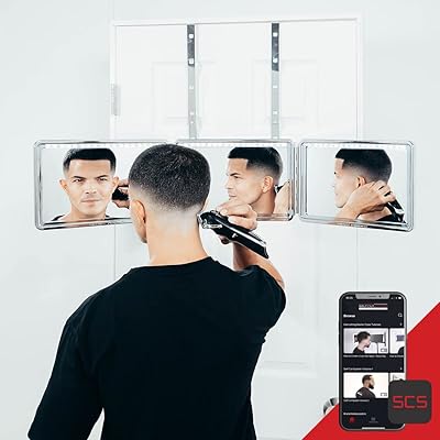 Système auto-découpant miroir lambo à 3 voies avec éclairage led avec application mobile