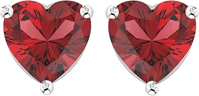 Boucles d'oreilles en forme de cœur en argent sterling 925 avec pierres précieuses