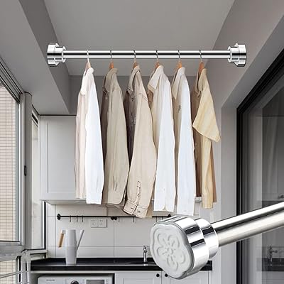 Tringle à rideau, tringle à rideau de douche extensible en acier inoxydable
