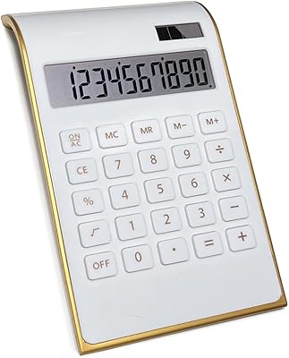Calculatrice solaire dorée avec fonction standard, calculatrice de bureau lcd à 10 chiffres
