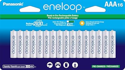 Batteries rechargeables préchargées panasonic bk-4mcca16fa enlop aa avec 2100 cycles de charge, cellules