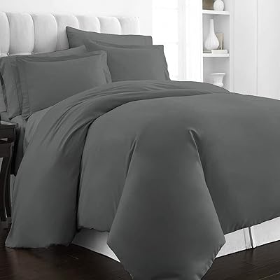 Parure de lit bizona en coton 400 fils gris foncé, 100 % coton