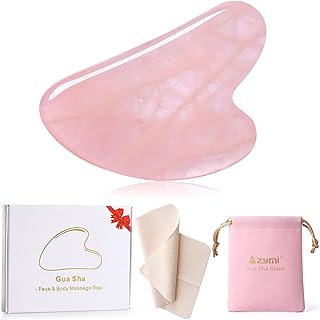 Masseur facial gua sha à quartz rose, ezyme guide gua sha, masseur facial