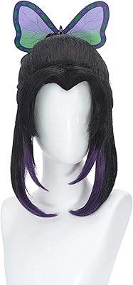 Perruque de cosplay kl kochou shinobu pour demon slayer, perruque courte de costume