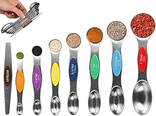 Ensemble de 8 cuillères à mesurer magnétiques à double tête - cuillères à