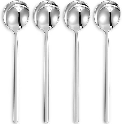 Cuillères à soupe coréennes de luxe kewell avec longs manches, lot de 4