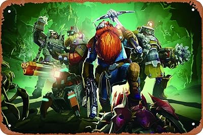 Deep rock galactic games panneau en métal vintage pour décoration murale de café