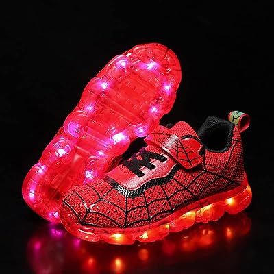 Baskets lumineuses spiderman pour enfants, chaussures de snowboard de course à lumière led